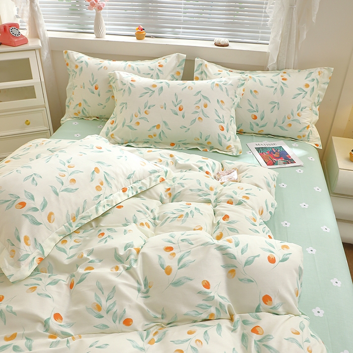 91家纺网 家纺一手货源 找家纺 牧笛缘家纺 2025新款全棉12868四件套 枝间梦