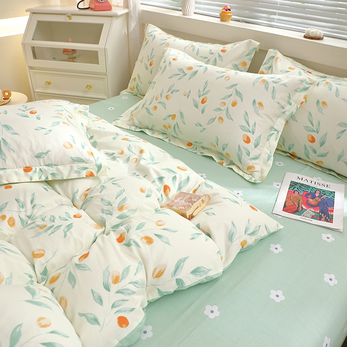 91家纺网 家纺一手货源 找家纺 牧笛缘家纺 2025新款全棉12868四件套 枝间梦