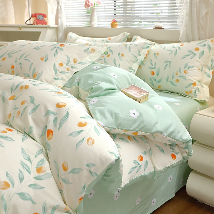 91家纺网 家纺一手货源 找家纺 牧笛缘家纺 2025新款全棉12868四件套 枝间梦