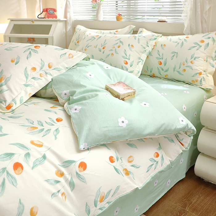 91家纺网 家纺一手货源 找家纺 牧笛缘家纺 2025新款全棉12868四件套 枝间梦