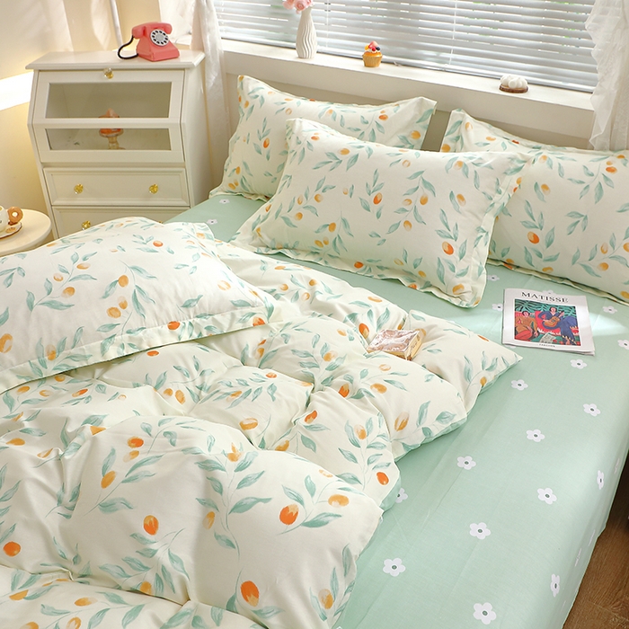 91家纺网 家纺一手货源 找家纺 牧笛缘家纺 2025新款全棉12868四件套 枝间梦