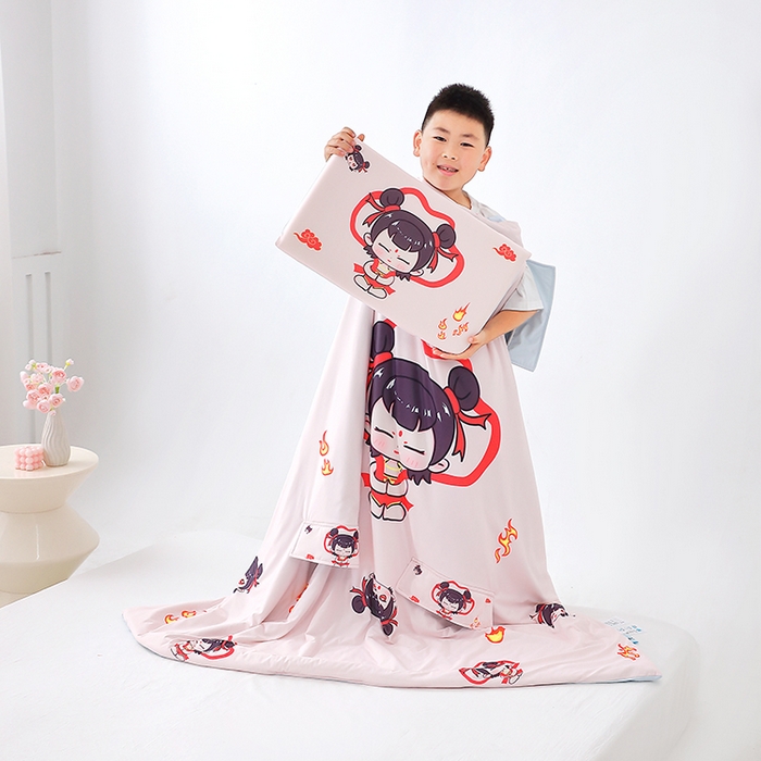 91家纺网 家纺一手货源 找家纺 （总）2025新款A类小凉皮蚕丝防踢被儿童空调房护肚夏被凉感丝儿童被