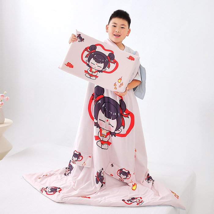 91家纺网 家纺一手货源 找家纺 （总）2025新款A类小凉皮蚕丝防踢被儿童空调房护肚夏被凉感丝儿童被