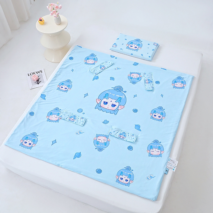 2025新款A类小凉皮蚕丝防踢被儿童空调房护肚夏被凉感丝儿童被 丙丙