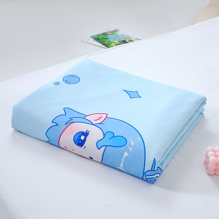 91家纺网 家纺一手货源 找家纺 2025新款A类小凉皮蚕丝防踢被儿童空调房护肚夏被凉感丝儿童被 丙丙