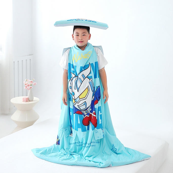 91家纺网 家纺一手货源 找家纺 2025新款A类小凉皮蚕丝防踢被儿童空调房护肚夏被凉感丝儿童被 赛罗