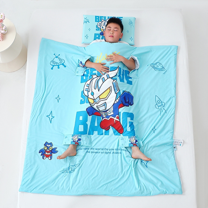 91家纺网 家纺一手货源 找家纺 2025新款A类小凉皮蚕丝防踢被儿童空调房护肚夏被凉感丝儿童被 赛罗