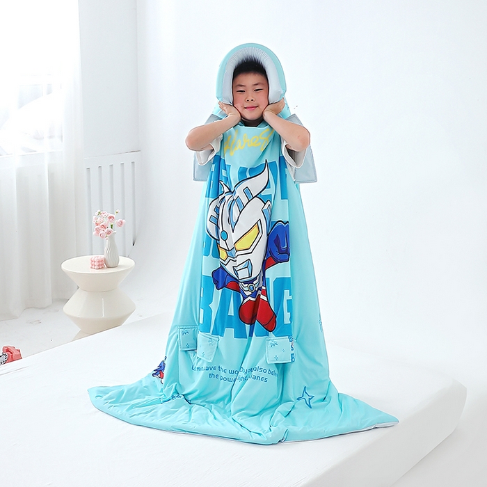 91家纺网 家纺一手货源 找家纺 2025新款A类小凉皮蚕丝防踢被儿童空调房护肚夏被凉感丝儿童被 赛罗