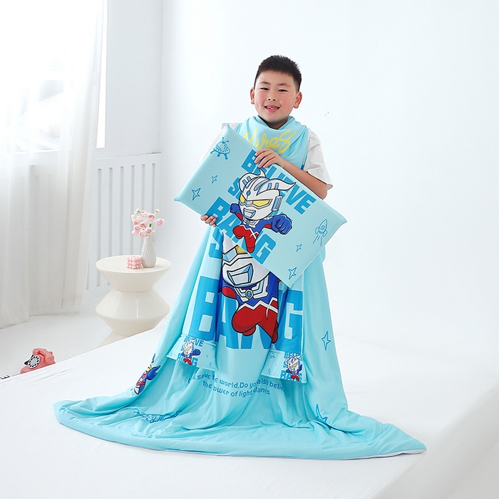 91家纺网 家纺一手货源 找家纺 2025新款A类小凉皮蚕丝防踢被儿童空调房护肚夏被凉感丝儿童被 赛罗