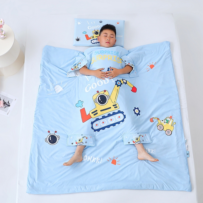 91家纺网 家纺一手货源 找家纺 2025新款A类小凉皮蚕丝防踢被儿童空调房护肚夏被凉感丝儿童被 挖掘机