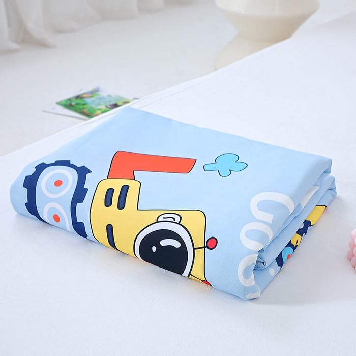 91家纺网 家纺一手货源 找家纺 2025新款A类小凉皮蚕丝防踢被儿童空调房护肚夏被凉感丝儿童被 挖掘机