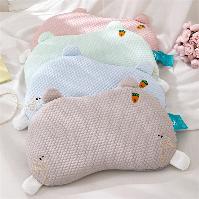 91家纺网 家纺一手货源 找家纺 芯洲 2025新款荞麦枕冰豆豆萝卜兔儿童绣花双面四季通用枕头枕芯 组合图仅供展示 28x50cm/只