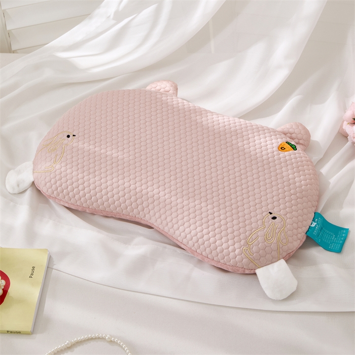 芯洲 2025新款荞麦枕冰豆豆萝卜兔儿童绣花双面四季通用枕头枕芯 萝卜兔-粉 28x50cm/只