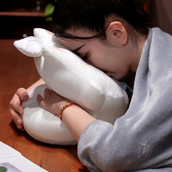 91家纺网 家纺一手货源 找家纺 （总）仟亿莱2025新款圆眼小厨师冰豆豆双面午睡枕