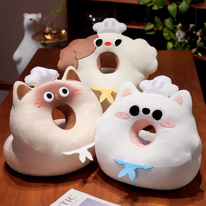 91家纺网 家纺一手货源 找家纺 （总）仟亿莱2025新款圆眼小厨师冰豆豆双面午睡枕