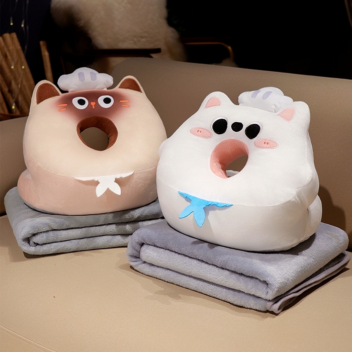 91家纺网 家纺一手货源 找家纺 仟亿莱2025新款圆眼小厨师冰豆豆双面午睡枕 冰豆豆圆眼西高地