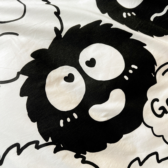 91家纺网 家纺一手货源 找家纺 西引力 2025新款全棉印花学生宿舍三件套四件套 煤球