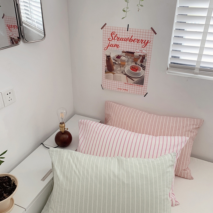 91家纺网 家纺一手货源 找家纺 （总）柚可家居 2024新款水洗棉条纹系列单枕套-系列四