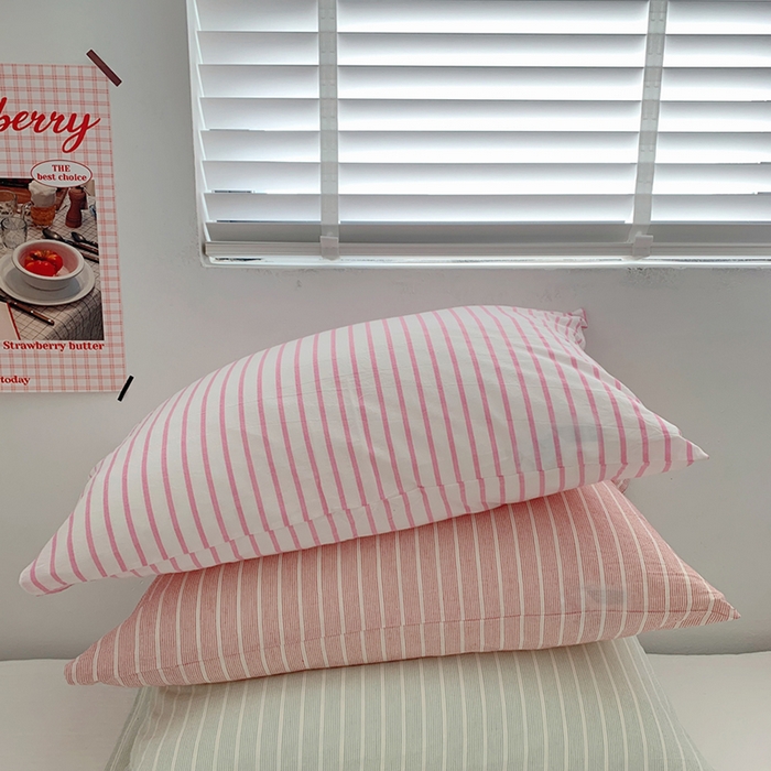 91家纺网 家纺一手货源 找家纺 （总）柚可家居 2024新款水洗棉条纹系列单枕套-系列四