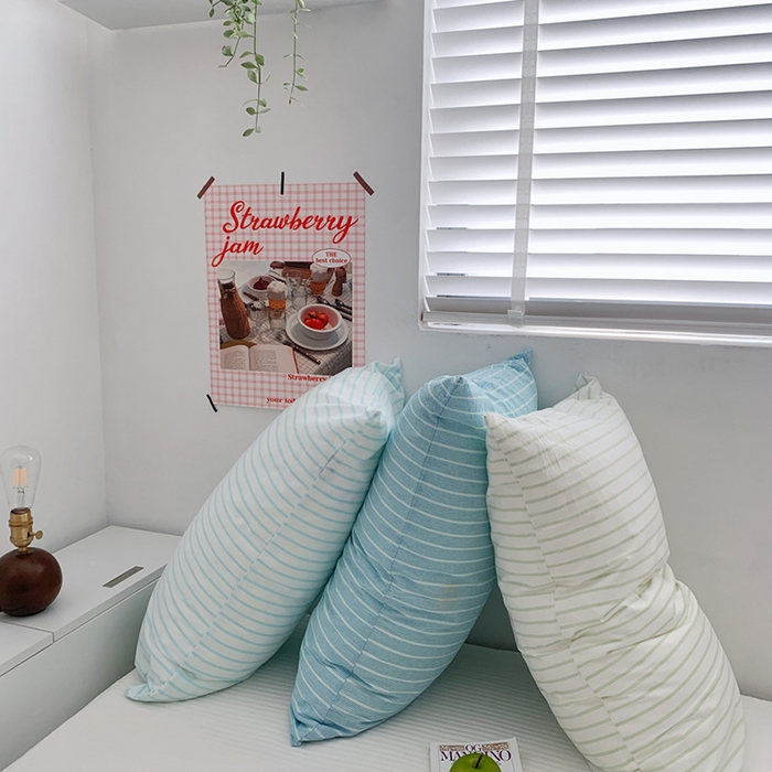 91家纺网 家纺一手货源 找家纺 （总）柚可家居 2024新款水洗棉条纹系列单枕套-系列三