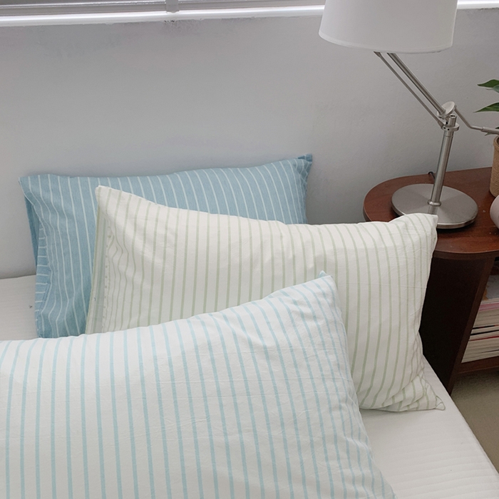 91家纺网 家纺一手货源 找家纺 （总）柚可家居 2024新款水洗棉条纹系列单枕套-系列三