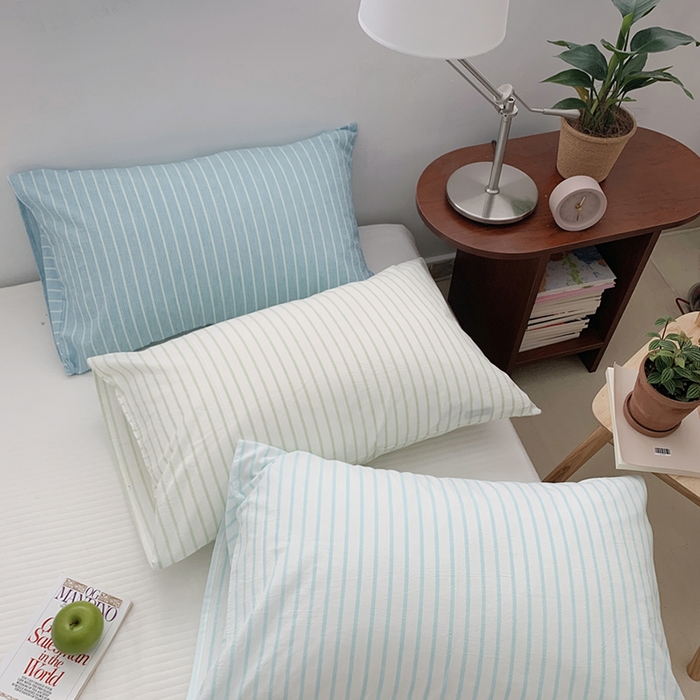 91家纺网 家纺一手货源 找家纺 （总）柚可家居 2024新款水洗棉条纹系列单枕套-系列三