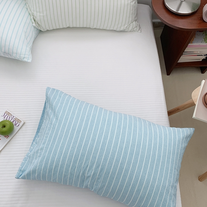 91家纺网 家纺一手货源 找家纺 （总）柚可家居 2024新款水洗棉条纹系列单枕套-系列三