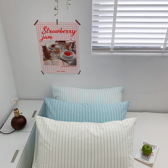 91家纺网 家纺一手货源 找家纺 （总）柚可家居 2024新款水洗棉条纹系列单枕套-系列三