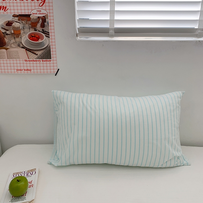 91家纺网 家纺一手货源 找家纺 （总）柚可家居 2024新款水洗棉条纹系列单枕套-系列三