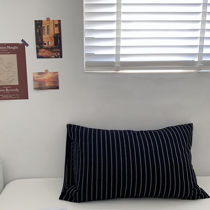 91家纺网 家纺一手货源 找家纺 （总）柚可家居 2024新款水洗棉条纹系列单枕套-系列二