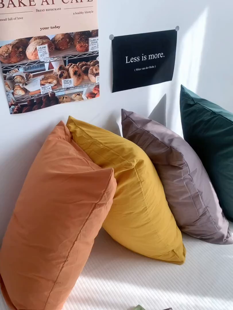 91家纺网 家纺一手货源 找家纺 （总）柚可家居 2024新款纯色水洗棉40支全棉色织单枕套-系列三