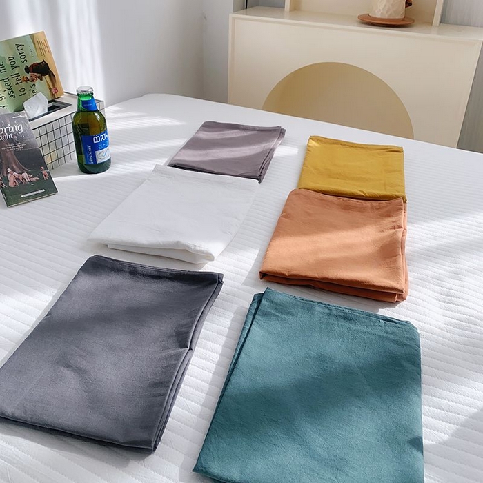 91家纺网 家纺一手货源 找家纺 （总）柚可家居 2024新款纯色水洗棉40支全棉色织单枕套-系列三