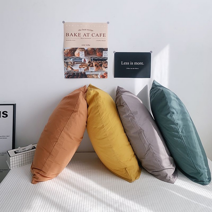 91家纺网 家纺一手货源 找家纺 （总）柚可家居 2024新款纯色水洗棉40支全棉色织单枕套-系列三