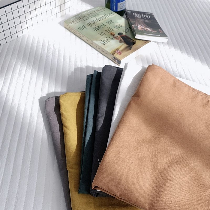 91家纺网 家纺一手货源 找家纺 （总）柚可家居 2024新款纯色水洗棉40支全棉色织单枕套-系列三