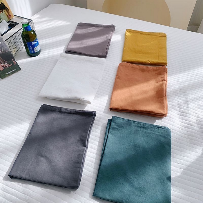 91家纺网 家纺一手货源 找家纺 （总）柚可家居 2024新款纯色水洗棉40支全棉色织单枕套-系列三