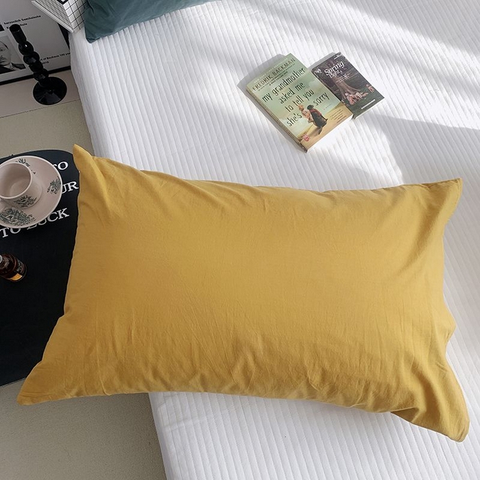 91家纺网 家纺一手货源 找家纺 （总）柚可家居 2024新款纯色水洗棉40支全棉色织单枕套-系列三