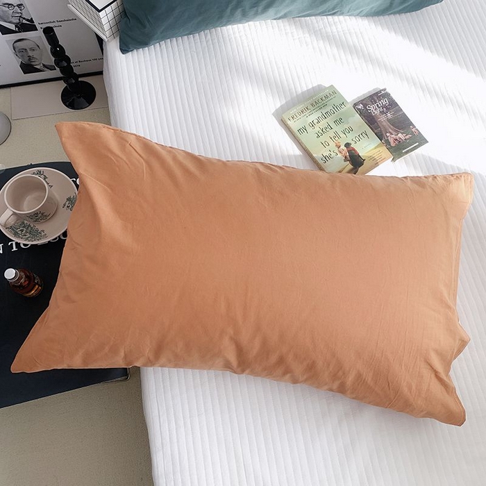 91家纺网 家纺一手货源 找家纺 （总）柚可家居 2024新款纯色水洗棉40支全棉色织单枕套-系列三