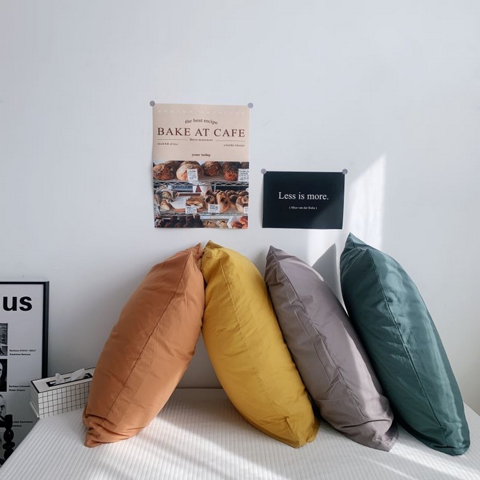 91家纺网 家纺一手货源 找家纺 柚可家居 2024新款纯色水洗棉40支全棉色织单枕套-系列三 白青年