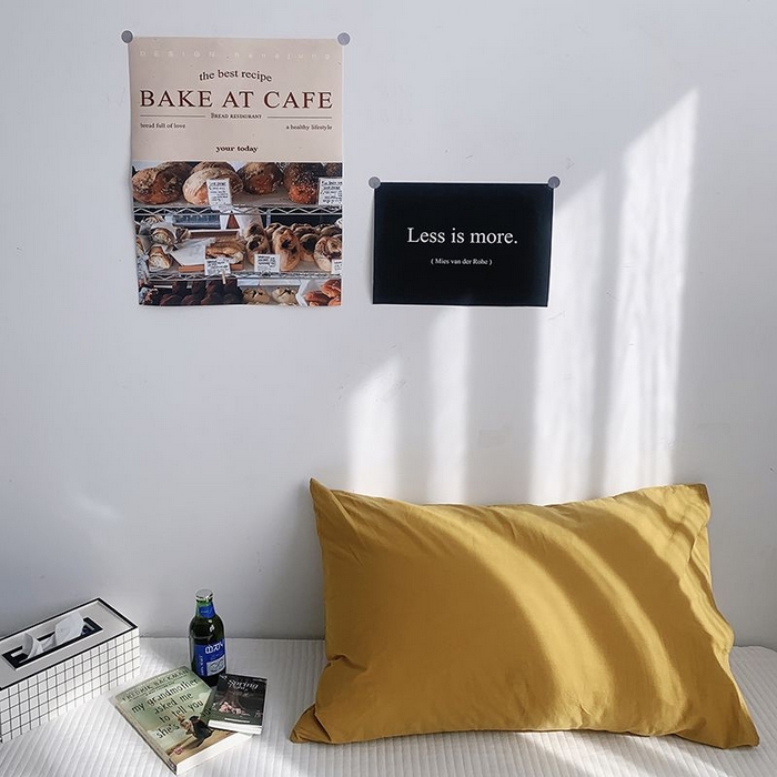 91家纺网 家纺一手货源 找家纺 柚可家居 2024新款纯色水洗棉40支全棉色织单枕套-系列三 姜黄