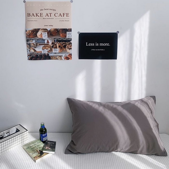 91家纺网 家纺一手货源 找家纺 柚可家居 2024新款纯色水洗棉40支全棉色织单枕套-系列三 浅灰