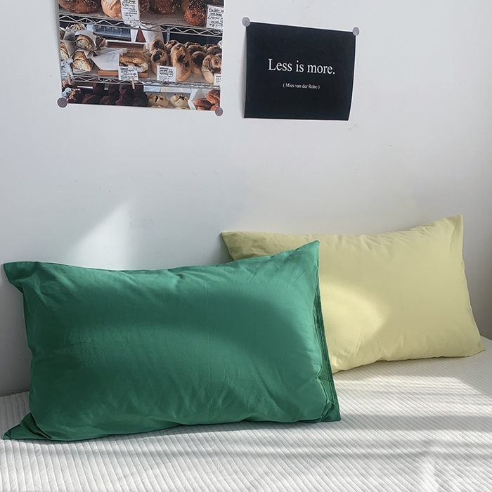 91家纺网 家纺一手货源 找家纺 （总）柚可家居 2024新款纯色水洗棉40支全棉色织单枕套-系列二