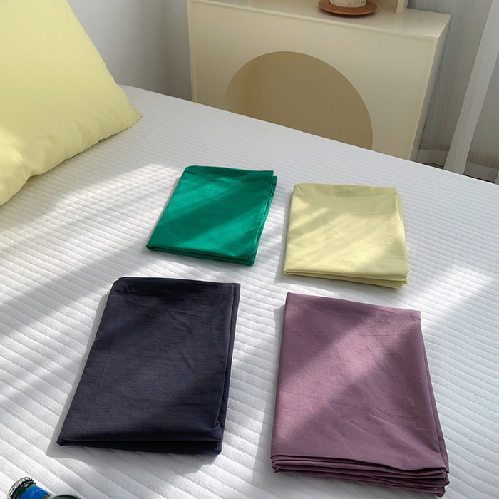 91家纺网 家纺一手货源 找家纺 （总）柚可家居 2024新款纯色水洗棉40支全棉色织单枕套-系列二