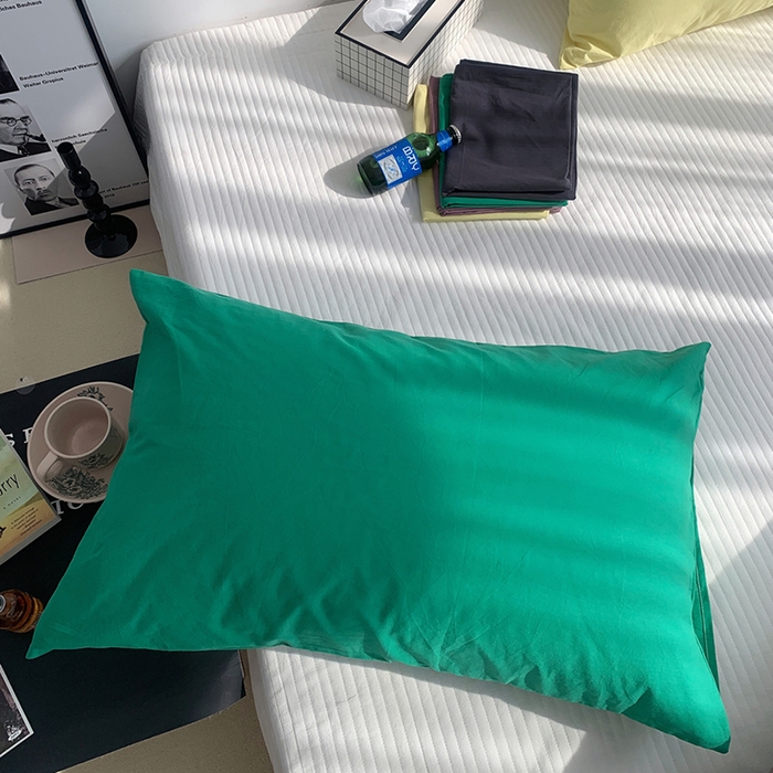 91家纺网 家纺一手货源 找家纺 （总）柚可家居 2024新款纯色水洗棉40支全棉色织单枕套-系列二