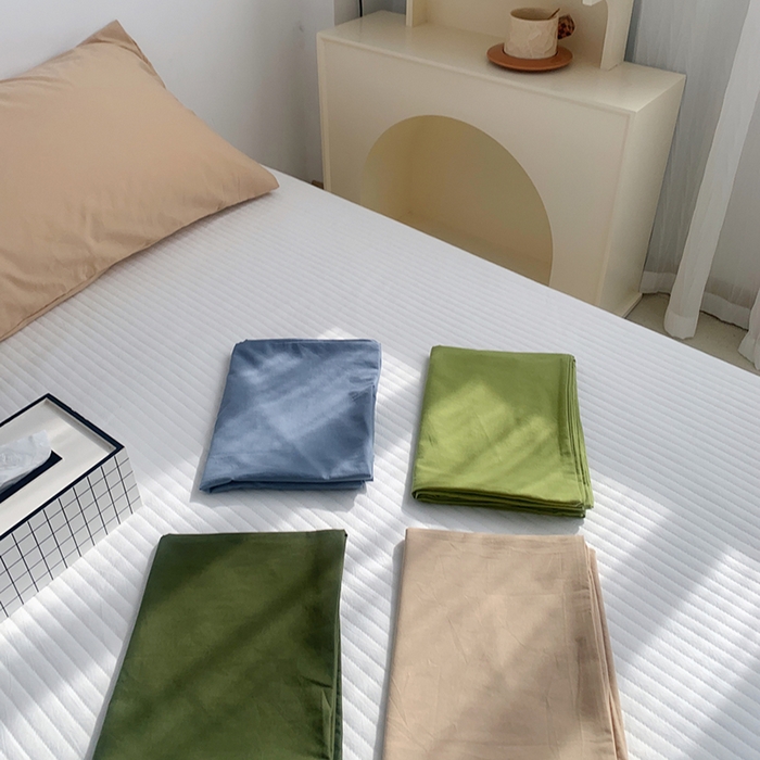 91家纺网 家纺一手货源 找家纺 （总）柚可家居 2024新款纯色水洗棉40支全棉色织单枕套-系列一