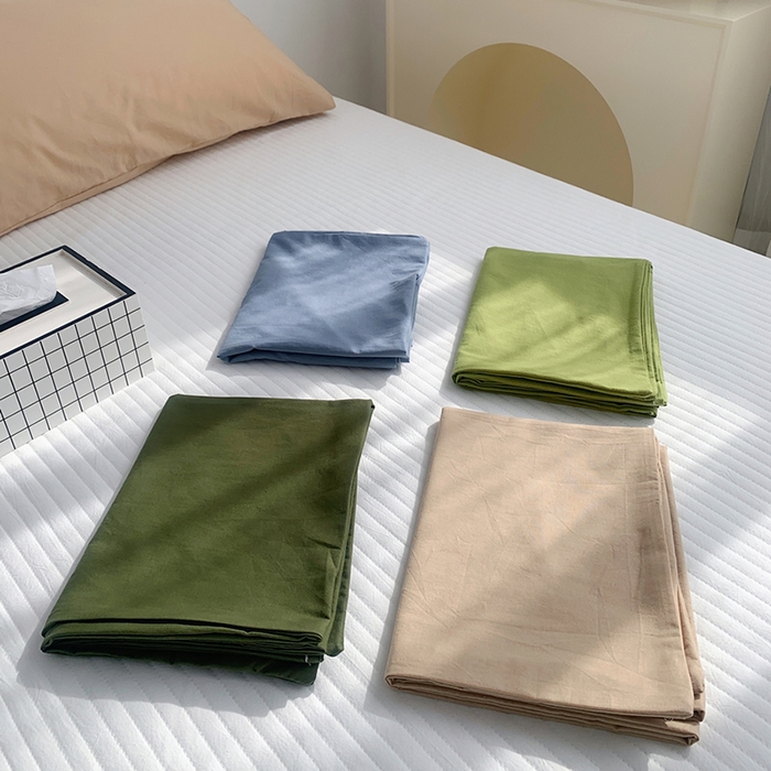 91家纺网 家纺一手货源 找家纺 （总）柚可家居 2024新款纯色水洗棉40支全棉色织单枕套-系列一