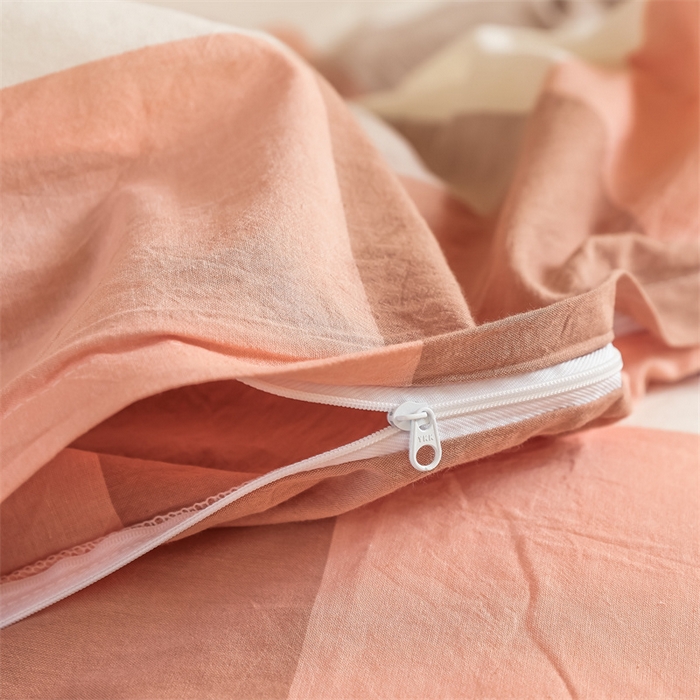 91家纺网 家纺一手货源 找家纺 北欧良品 2025新款A 类 AA版色织水洗棉 学生上下铺三件套 蜜粉大格