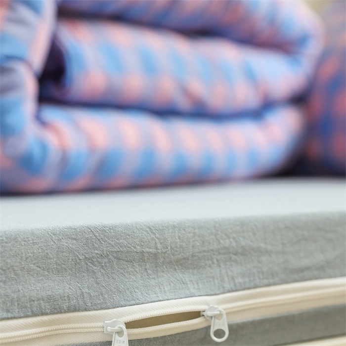 91家纺网 家纺一手货源 找家纺 北欧良品 2025新款A 类 AA版色织水洗棉 学生上下铺三件套 蓝紫中格