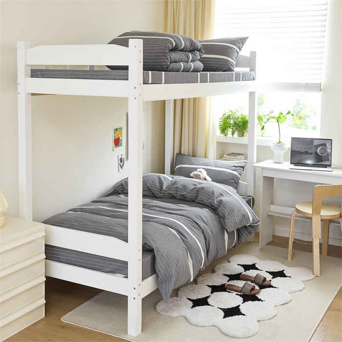 91家纺网 家纺一手货源 找家纺 北欧良品 2025新款A 类 AA版色织水洗棉 学生上下铺三件套 宽双线冷灰-AA