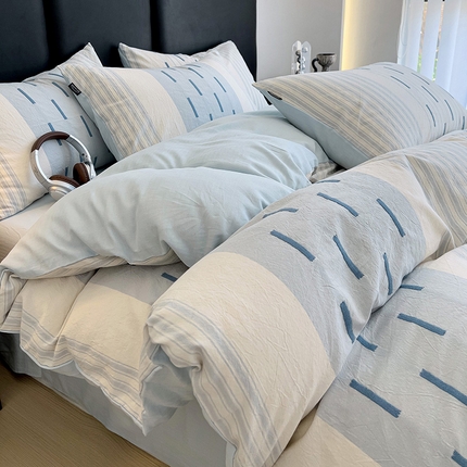 （总）2025新款立体提花人字纹四件套