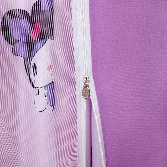 91家纺网 家纺一手货源 找家纺 显高蚊帐 2025春夏新款U门花边款坐床遮光防尘床帘式蚊帐 库洛米-花边款